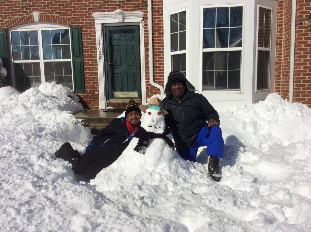 William's first snow man!
