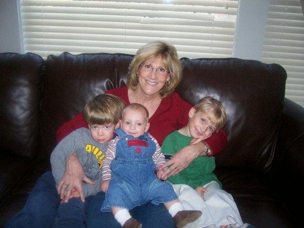 Carol and our grandsons, Luke, Eli, and Carter Weems. Taken 2008