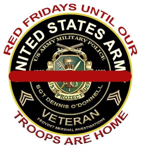 Wear Red on Fridays until Our troops come Home. God Bless the USA