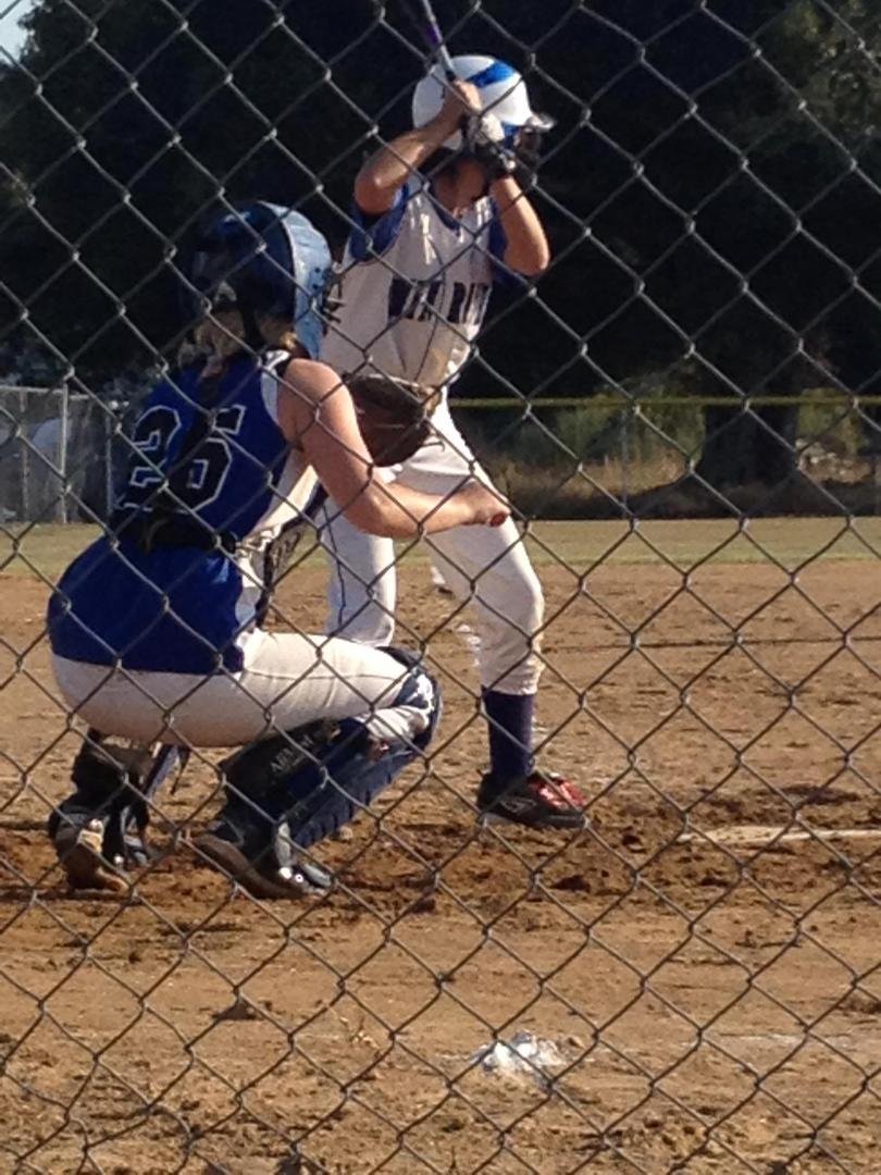 Kira batting in her 1st high school game! Go Kira! BTW, they won 10 - 0!