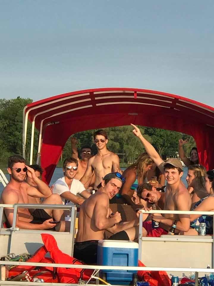 My kids pontoon party. B3 - (Boys, Biddies and Beer).