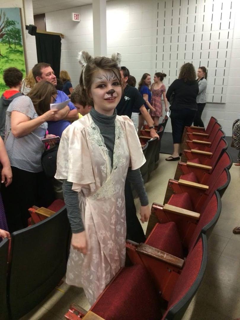 Eric's youngest Jaimie was the big bad Wolfe in Shrek school play
