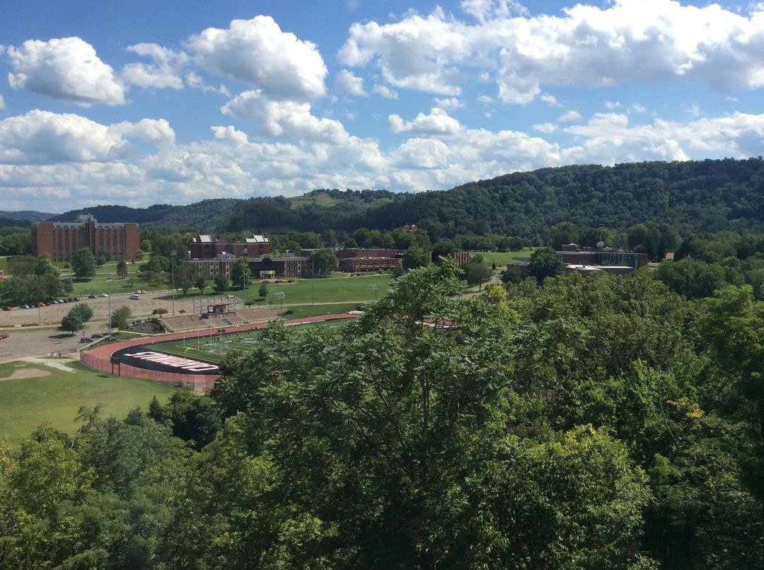 Back in Wheeling! View from my room! Wheeling Jesuit University. Heading to the Island a little later.