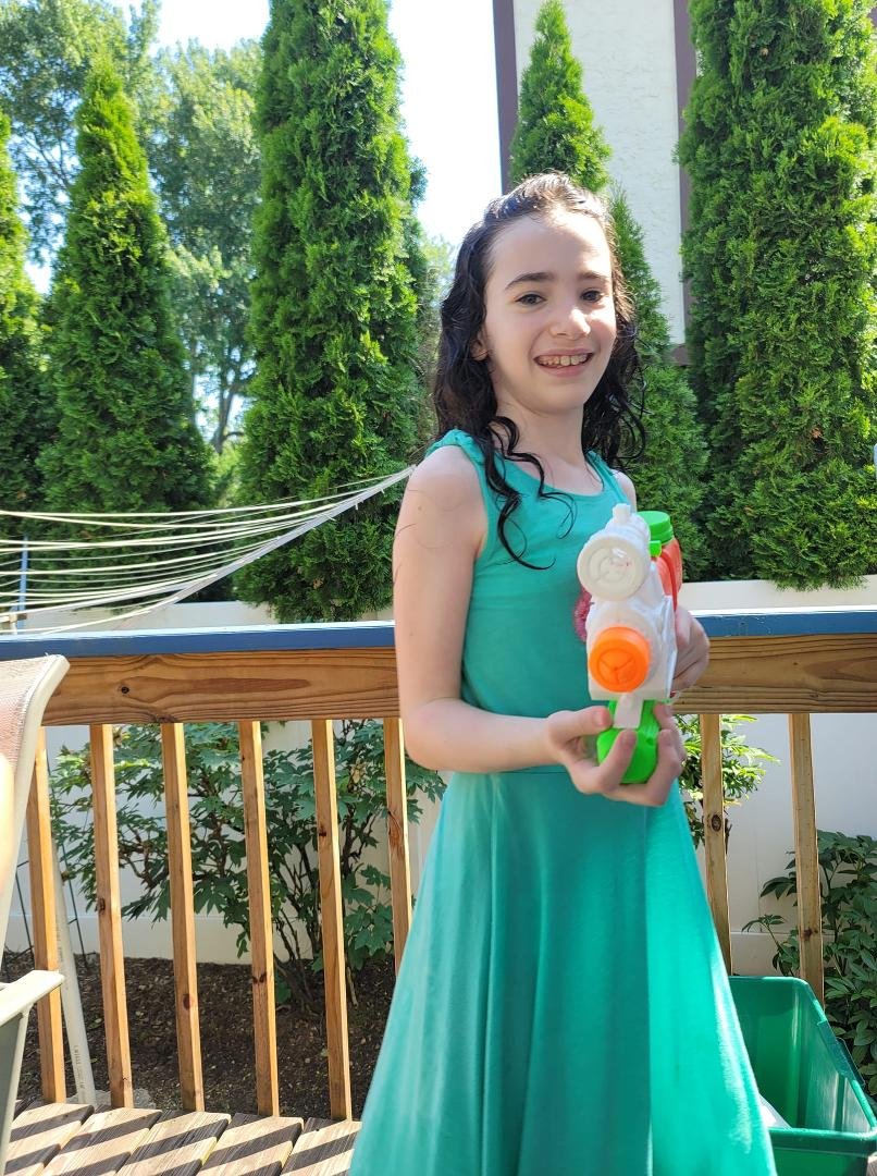 Kayla soaked from water fun gun