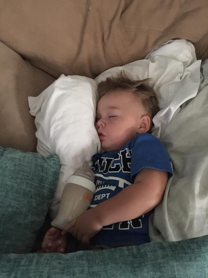So precious when he is out, nana wore him out