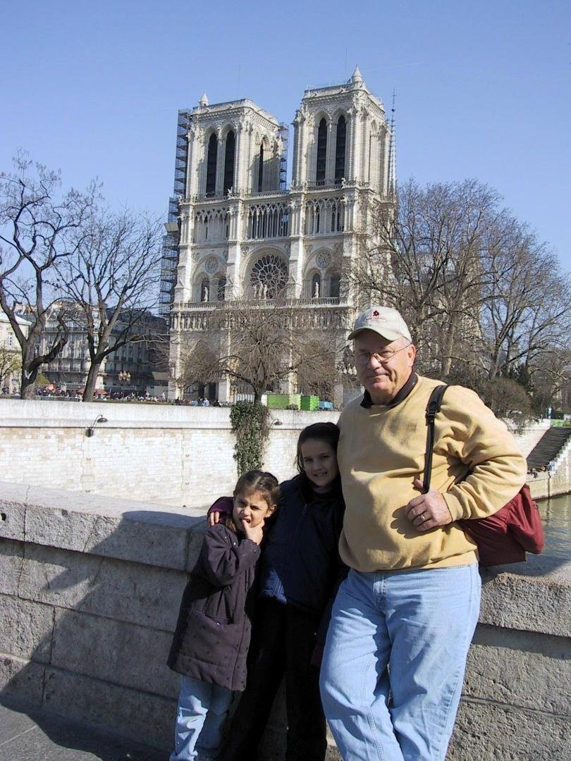 2003 - Visiting the Canos in Paris. This is granddaughters Rebecca and Sarah.