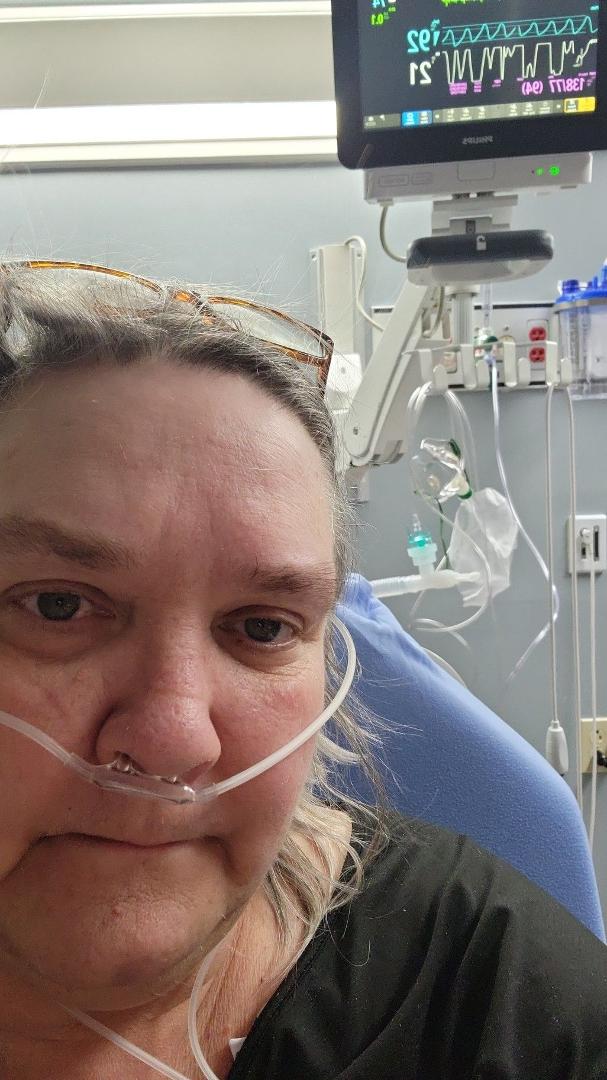 In the ER. I have pneumonia.