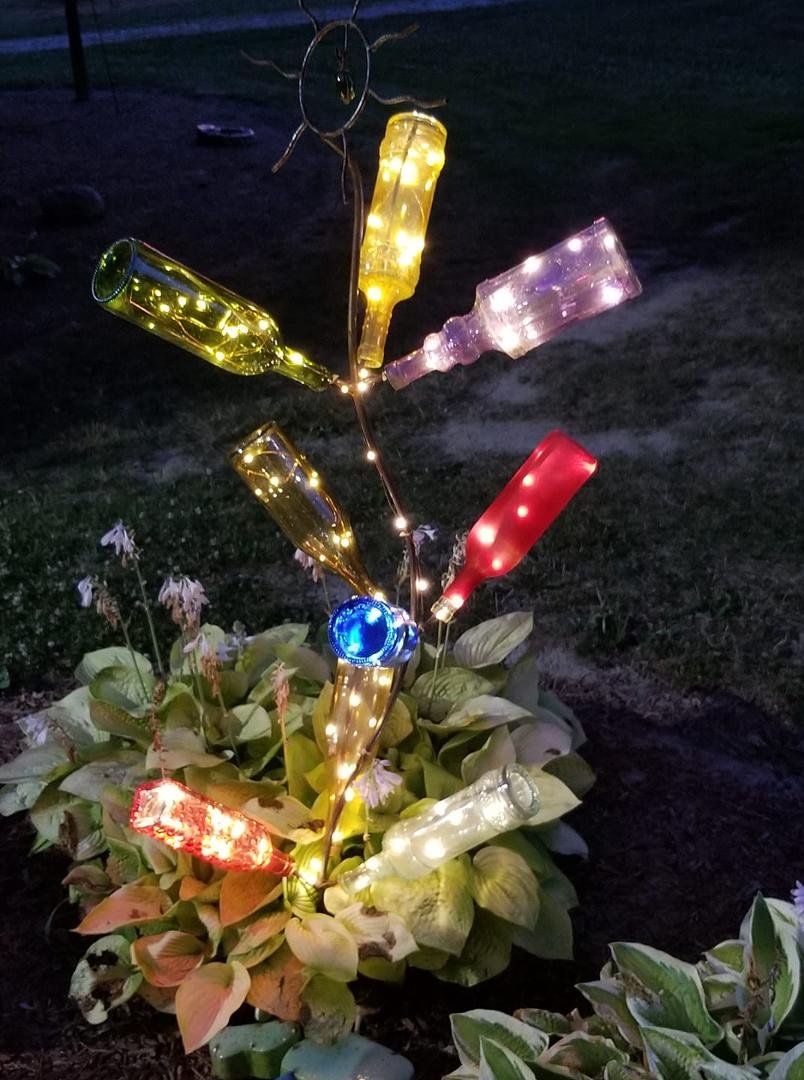 My bottle tree out on our patio
