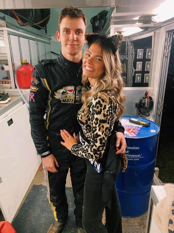 This is our racing grandson Matthew and his girlfriend Emily. Very hard for me to get a picture so I stole this one!