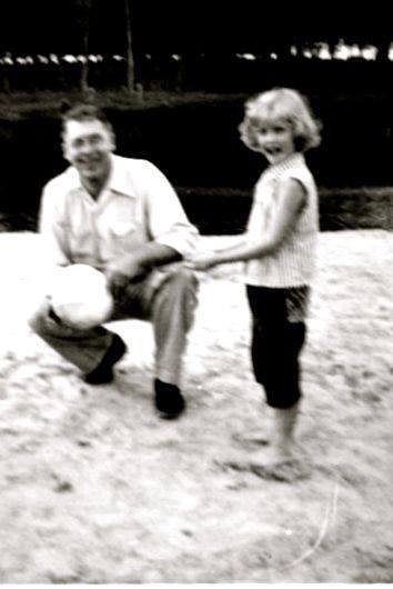 Me and my Dad playing ball on vacation.