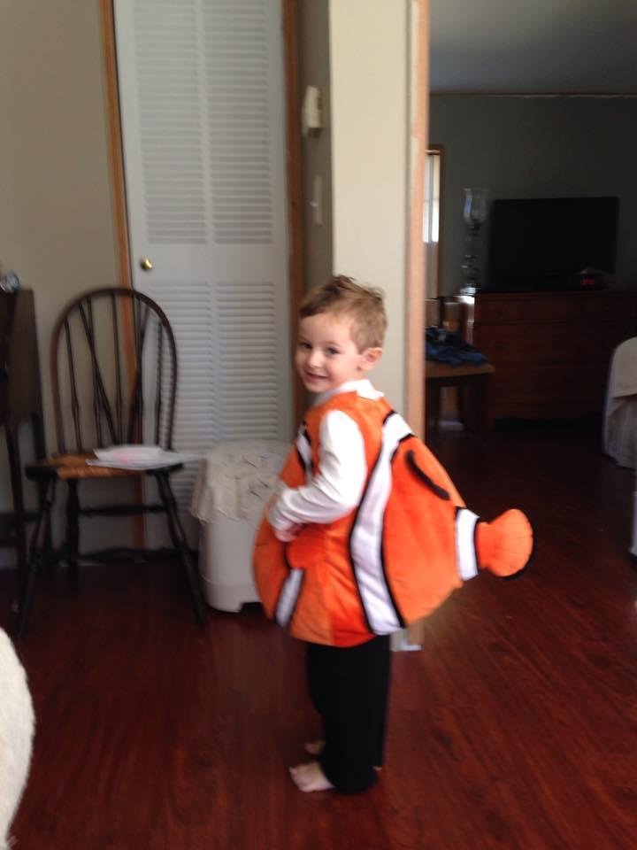 Austin's costume this year.  He is my youngest Grandson,3 last month.