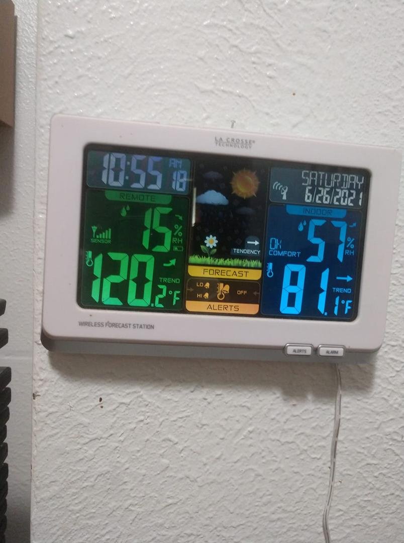 Outside....... Inside 81. I'm stripped down in my chair watching start trek. Nancy that is. Feeling ok. Got my table fan and my aloe vera drink. How is everything dealing with this weather?