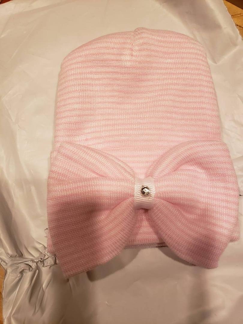 Guess what Great Grandma Cathy brought Baby Lopez . Her little head will be warm when she gets here...