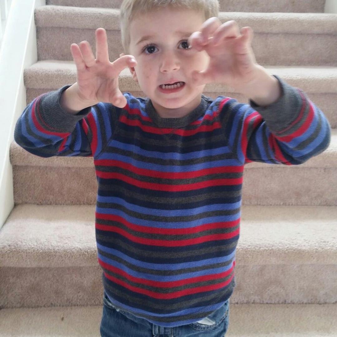 Hi monster boy.  Love Grandpa...