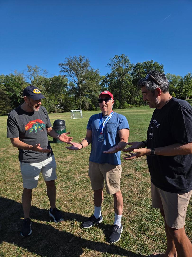 Things are getting crazy. I thought I would travel incognito. Notice the sun glasses and Cardinals hat (everyone knows I am a Sox fan) and yet a simple trip to the soccer field to watch my granddaughter and thousands of f