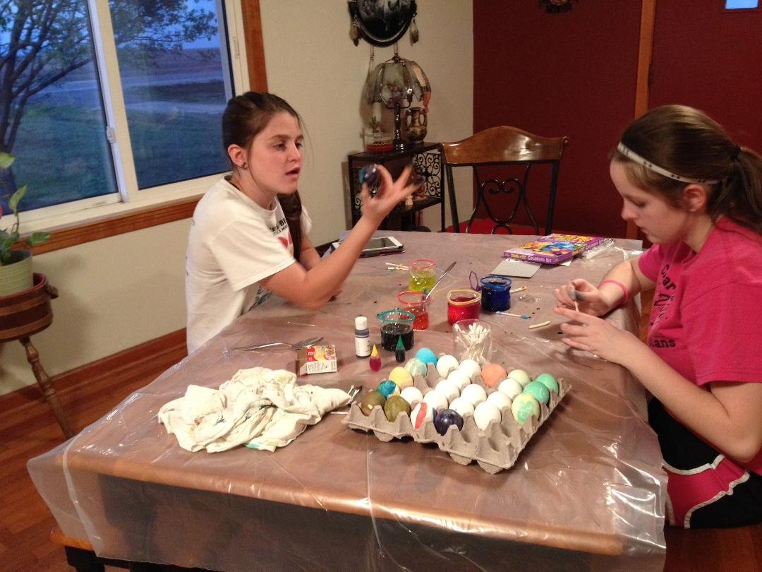 Had a blast coloring eggs