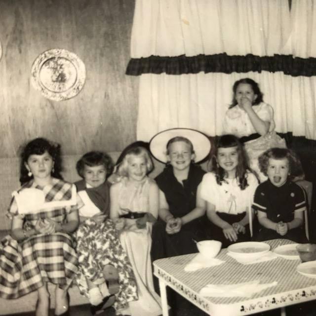Flash Back Thursday! I hosted a tea for my friends when I was about 6 years old. As you can see it was a day for high fashion!