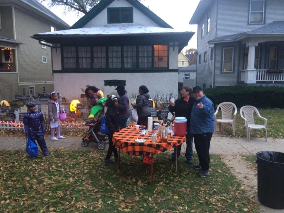 Classic Wayne on Halloween. Candy, Hot Cider, and multiple Whiskeys and Bourbons. #bestblockever