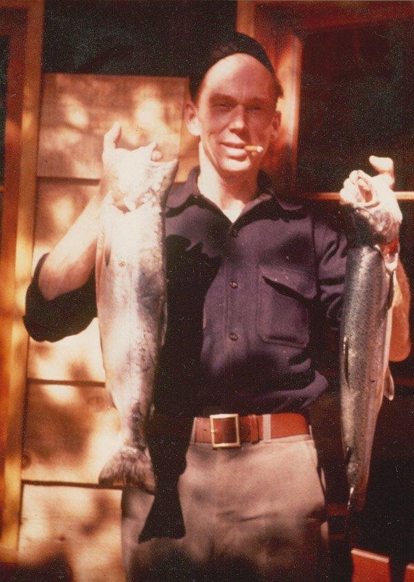 One of my favorite photos of my dad, taken by John Kirry's Dad, Bob Kirry, after a day of fishing. Today is my dad's birthday. Missing him.