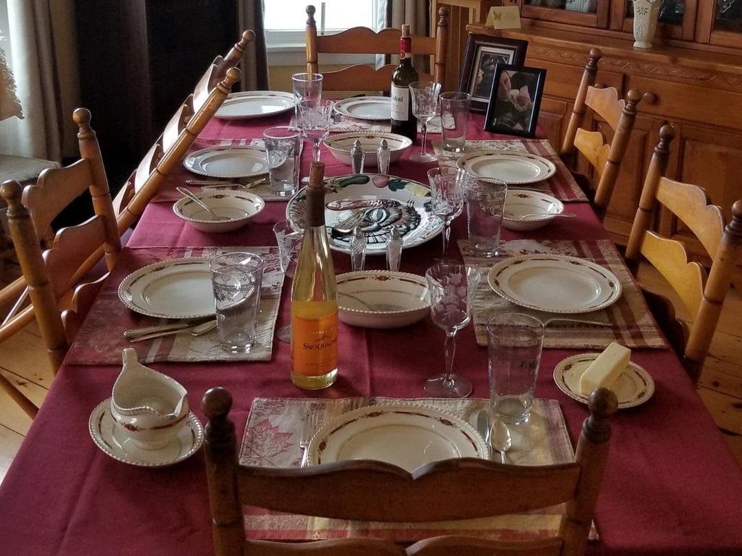 The table is set for those able to share in today's celebration of thanks as well for those only able to share in spirit. Love to all for a Happy Thanksgiving day.