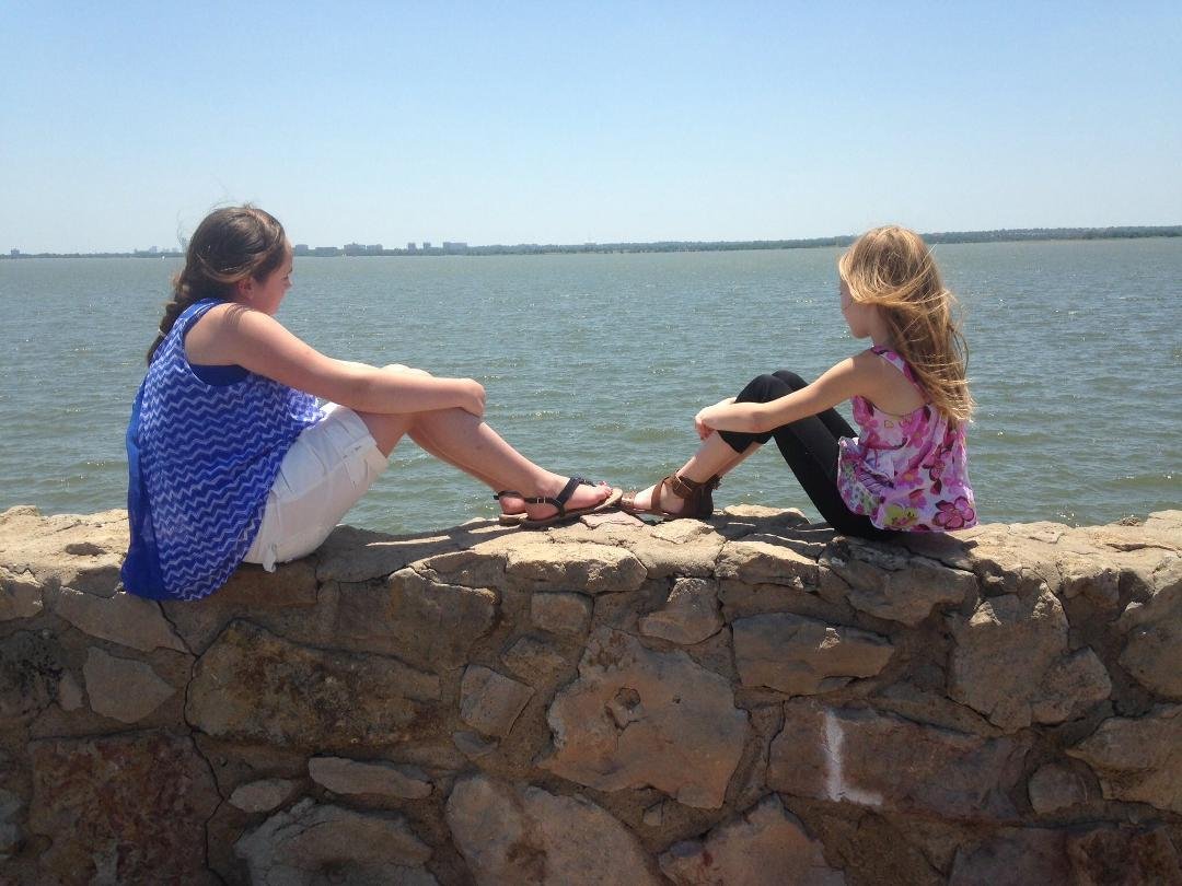 Hannah and Madison at Lake Hefner.....Enjoying the sun.