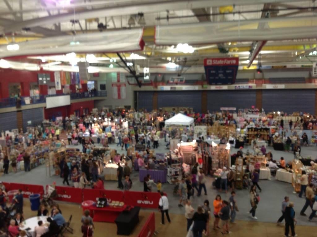 A view from the second floor of SVSU Ryder Center right behind our booth (The Country Sampler Store) what a great show! We got to see a lot of our loyal customers. We will be looking to share a cup of coffee with them soon