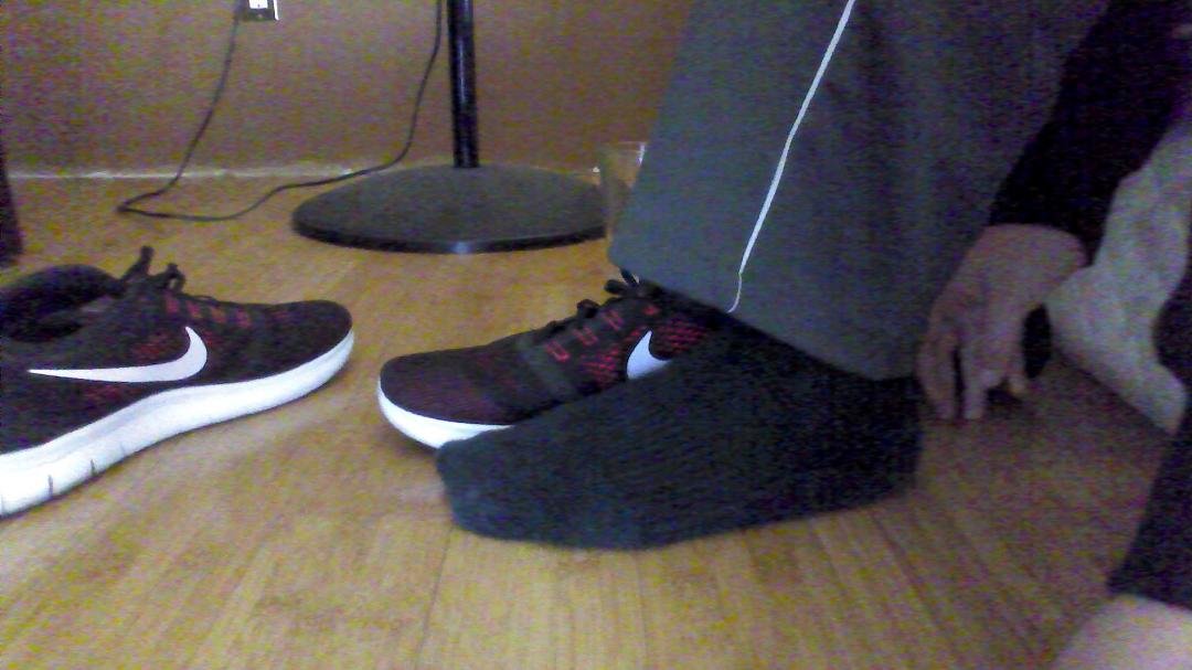 Giganto feet. Those are size 13s next to my foot right at the heel