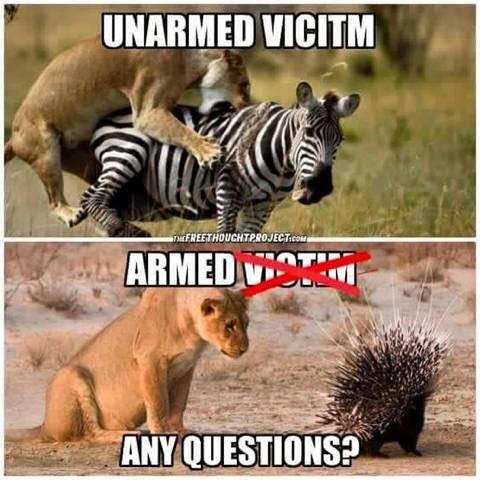 I think I would rather be the porcupine but it would mean I would be carrying a large capacity magazine.