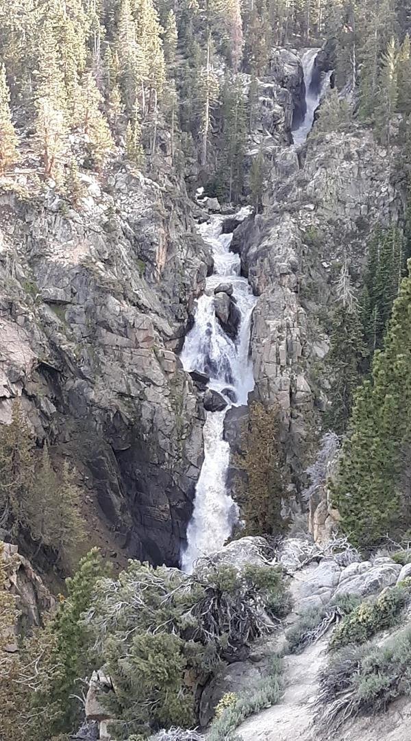 Leavitt Falls on the east side of CA highway 108.