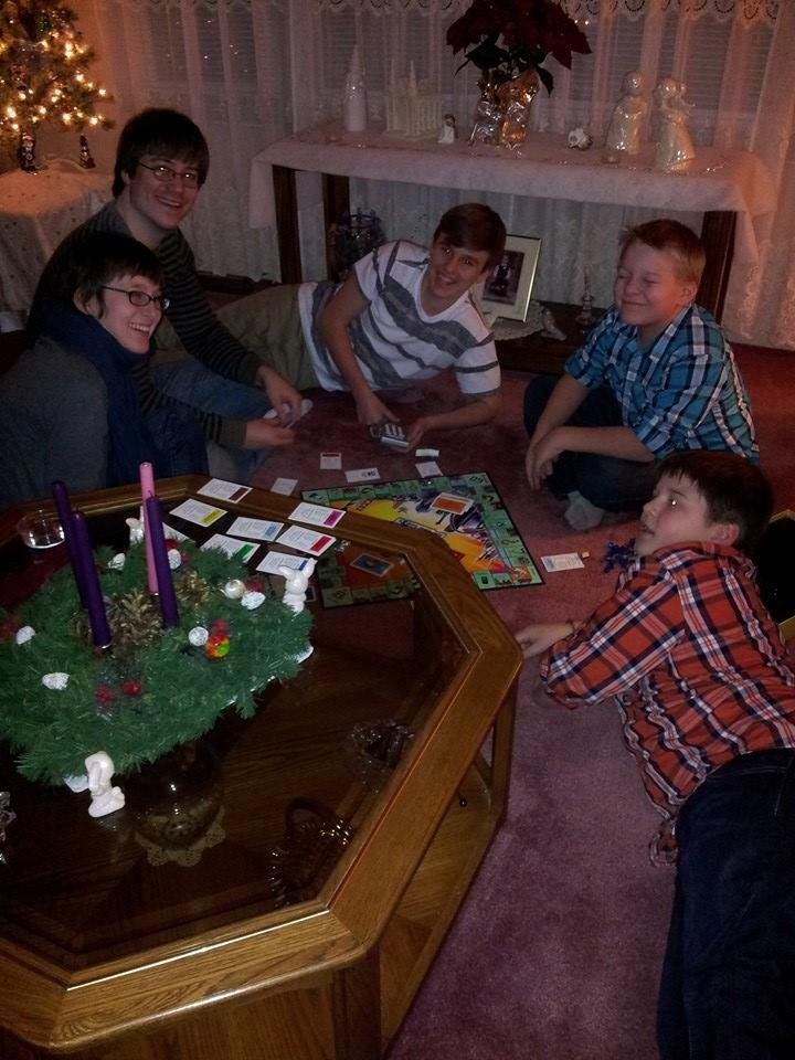 Happy New Year!! Playing board games and waiting to see who drops first!