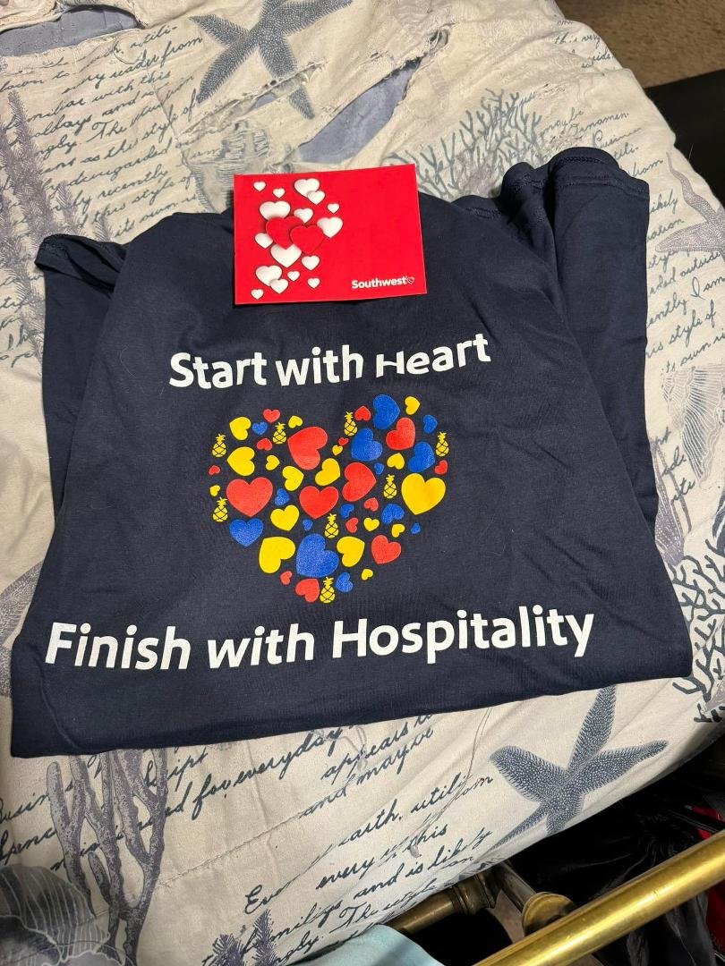 Luv working for the luv airlines and getting tee shirts for Valentine’s Day every year #southwestairlines ❤️💛💙