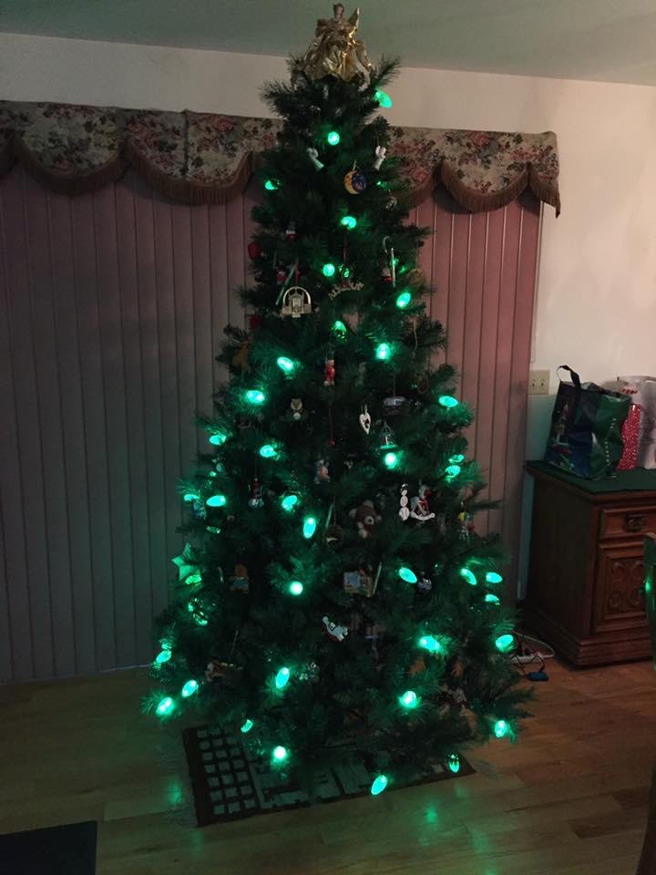 Christmas tree tonight with Evangeline home! Yes!