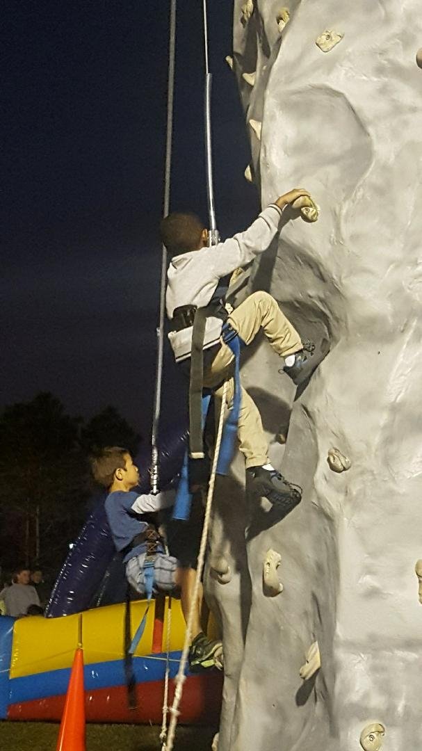 My grandson rock climbing!! He's a natural!!