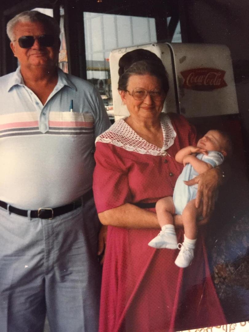 Pop-Pop CJ and Memaw with Timothy