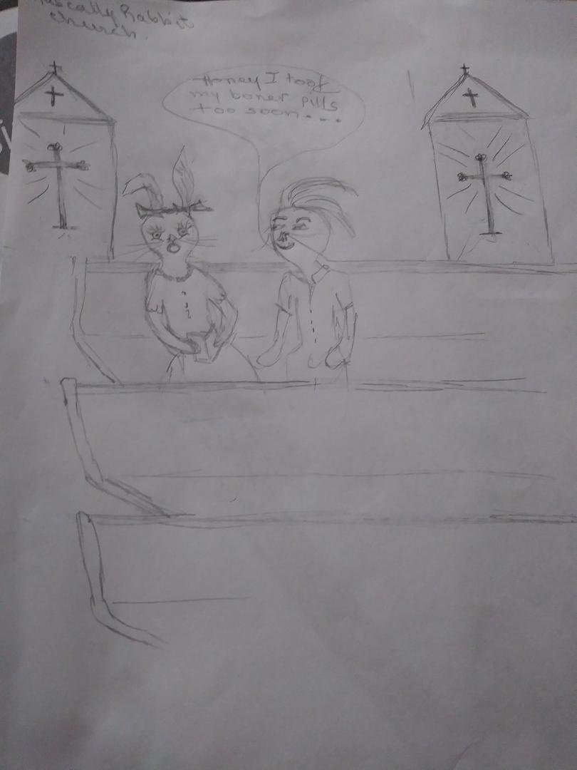I'm writing a new book with illustrations. The character Rascally Rabbit is the thoughts of a man in the book.
What do you think?