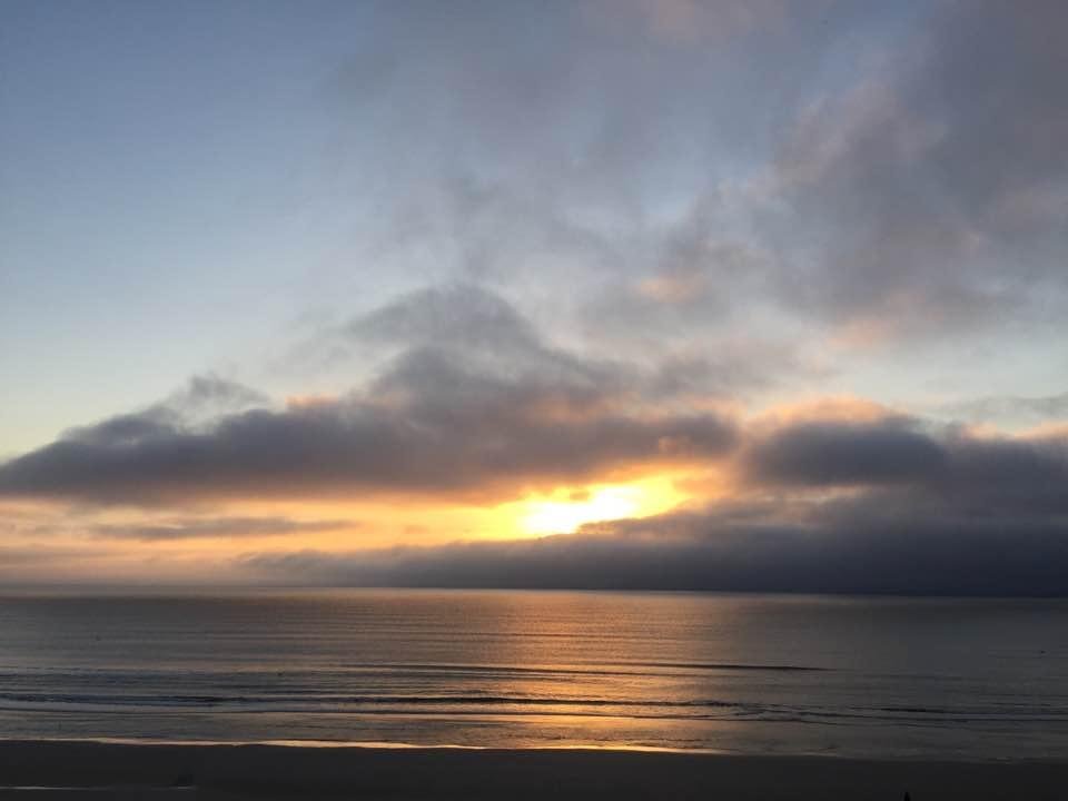 Good Morning! A big storm out to sea passed just as the sun was coming up. Five minutes earlier it was dreary.