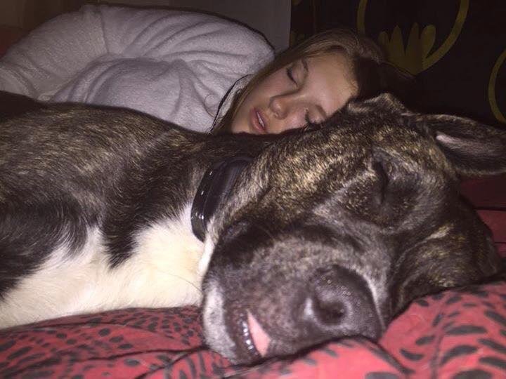 My granddaughter and grand dog...lol