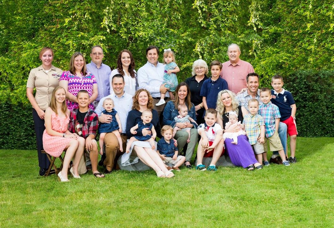 The Illinois Brooks Clan. Includes the families of Joe and Carolyn Farr, Jason and Jeanette Brooks, Aaron and Jenny Brooks and TJ and Tracy Brooks.