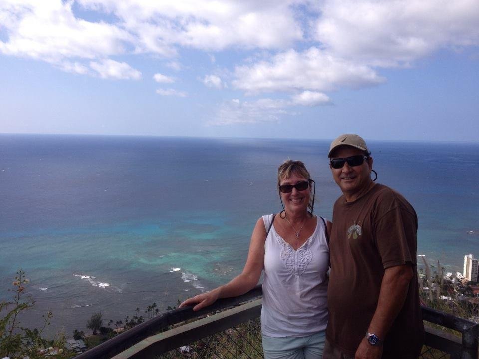 Aloha from the top of Diamond Head. Trish had a Honolulu layover here so I flew over yesterday. It was a steep hike but the view is worth it. Happy New Year everyone!!!