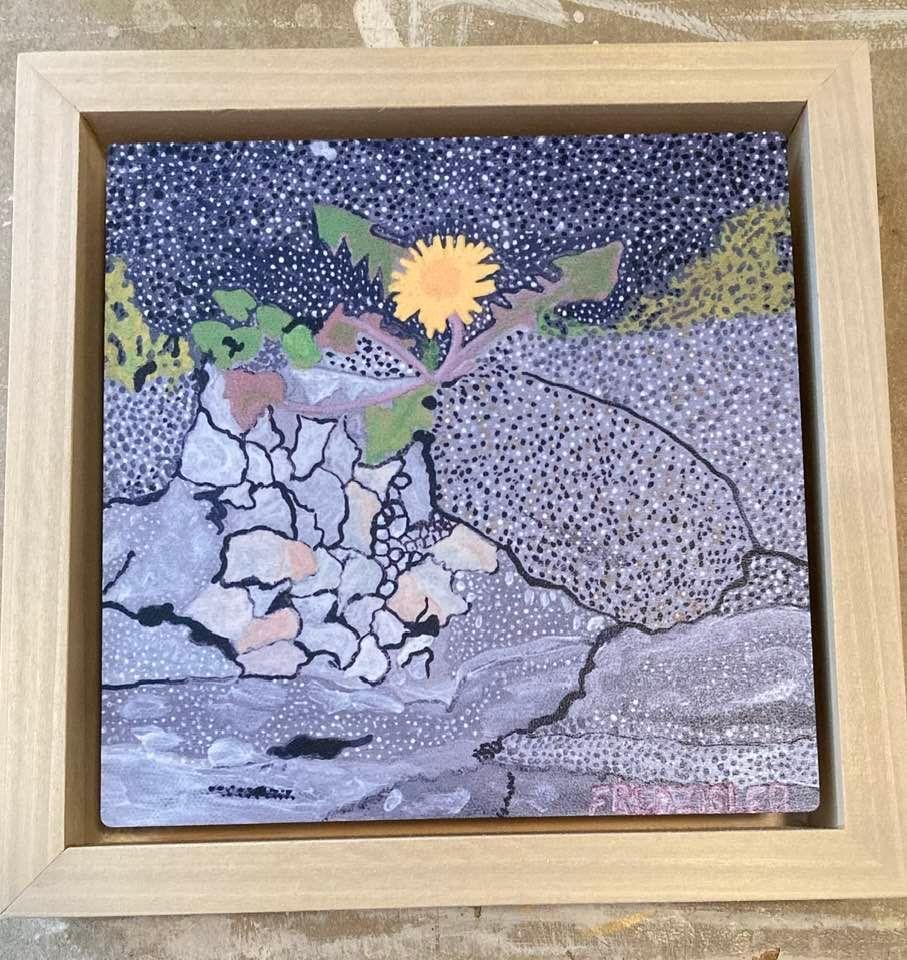 I have one left of this painting, 8x8 on textured aluminum, with a floater wood frame. Packaged and shipped for just $250. Makes a great gift for that green lawn person you know. 😂