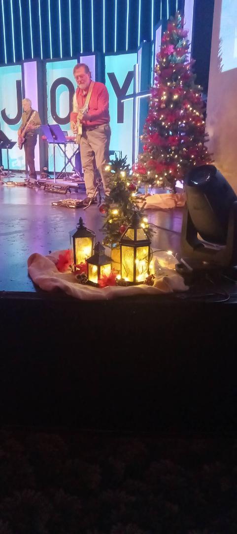 Praising God tonight for Jesus, and for sustaining Bob as he played in both Christmas Eve services in spite of his pain.