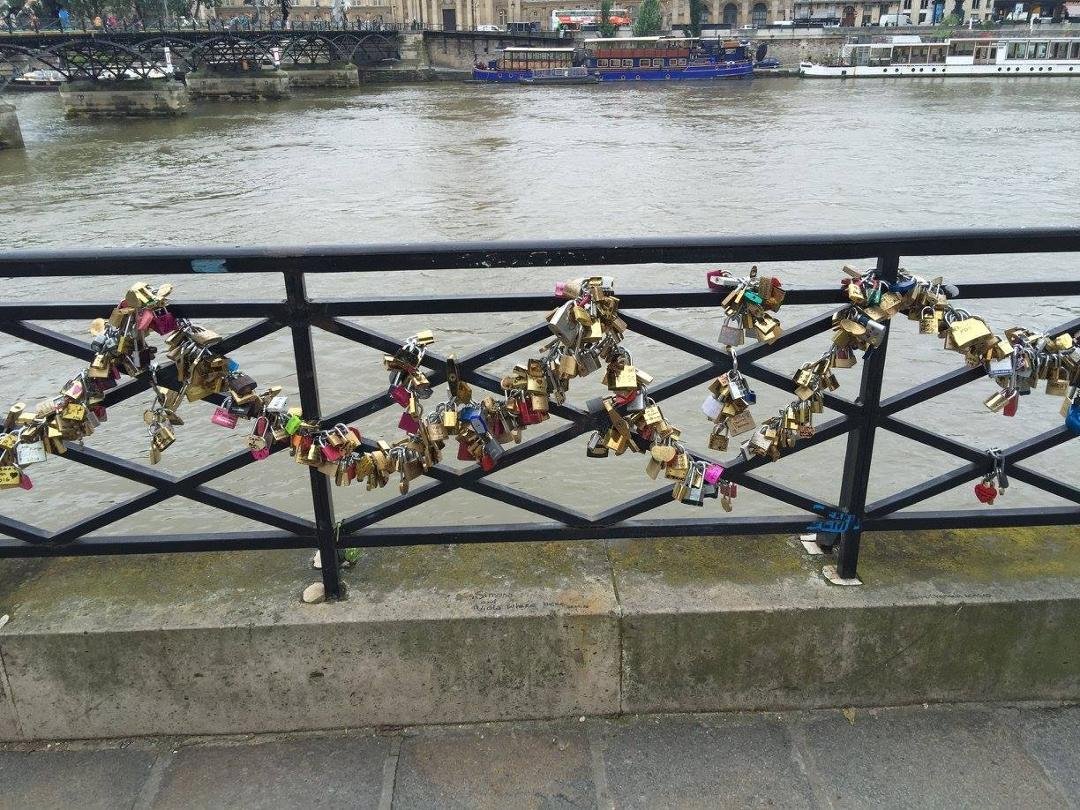 Locking away the secrets photo along the river in Paris, France