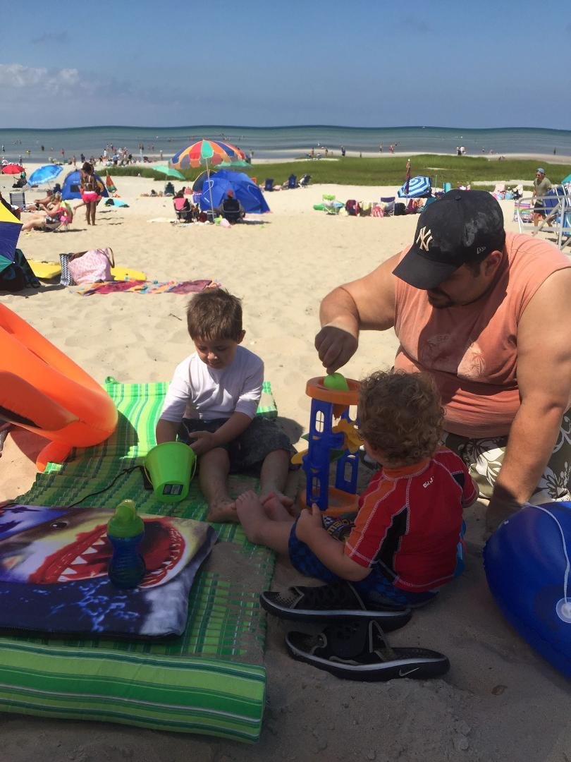 A day at Skaket Beach with son, daughter-in-law and grandsons