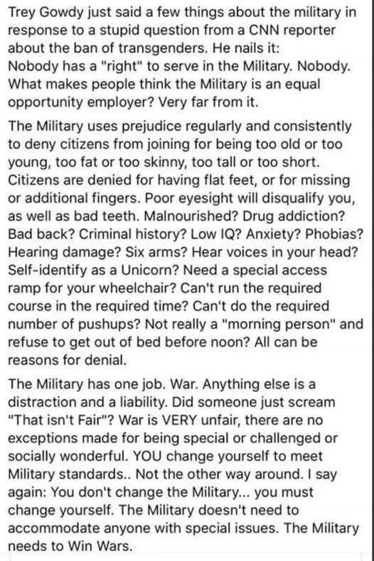 Well Stated Trey Gowdy