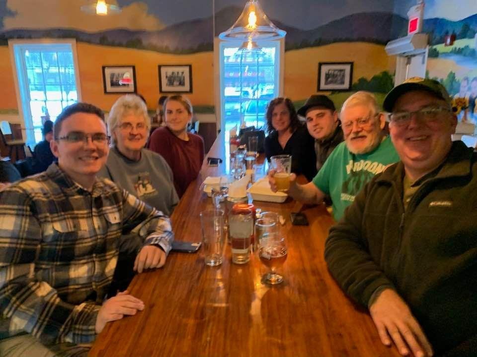 In my happy place with my family.