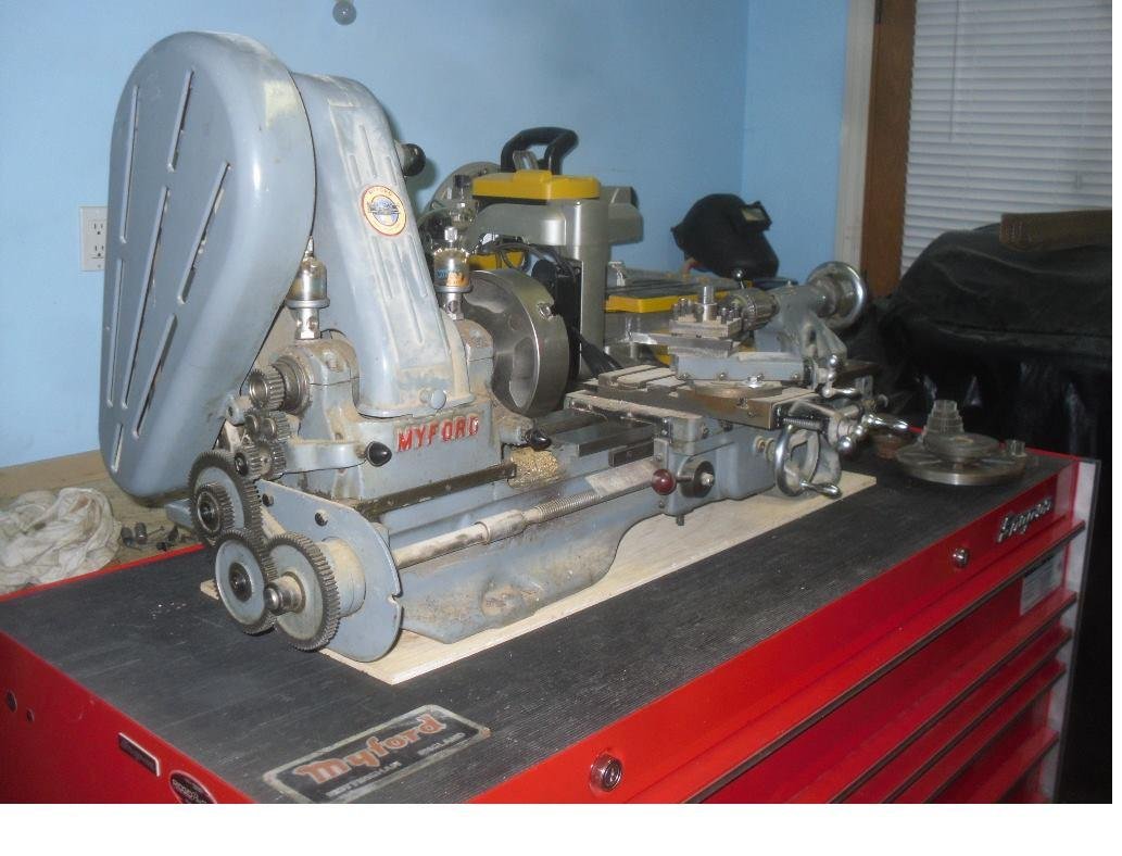 My 1969 Myford lathe ready for its restoration. Dismantling to itemise the parts required to rebuild it, bearings, shaft, backgears, oil drip optics sand blasting, painting but the two ways are perfect. I need it to make th