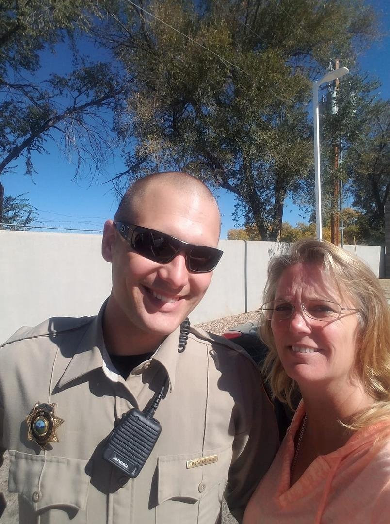 First day of work and saying goodbye to mom at the same time. Good luck and be careful. Your family is proud of you.