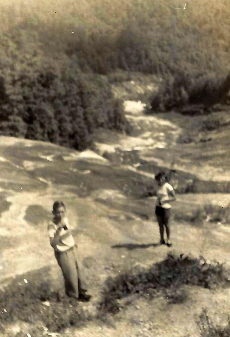 My sister Barbara and I at Sliding Rock in the 50's