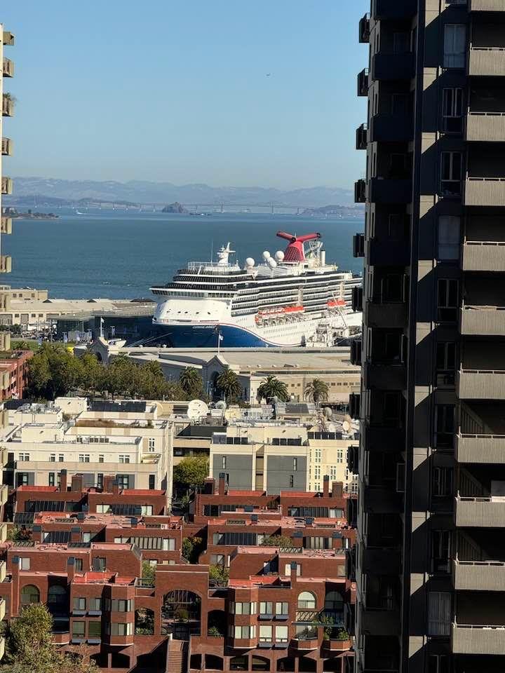 My office view at JAMS San Francisco. Hmmm. Wish I was on that ship ready to depart on a cool adventure.