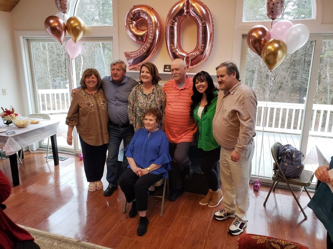 My Mothers 90th Birthday Party.......Mom and the Kids..